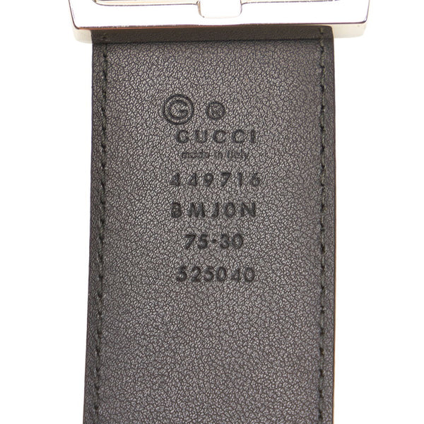 グッチ グッチシマ 449716 ブラック レザー ベルト メンズ GUCCI 【中古】