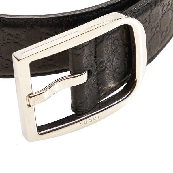 グッチ グッチシマ 449716 ブラック レザー ベルト メンズ GUCCI 【中古】