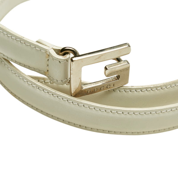 グッチ ベルト 0371316 ホワイト レザー レディース GUCCI 【中古】