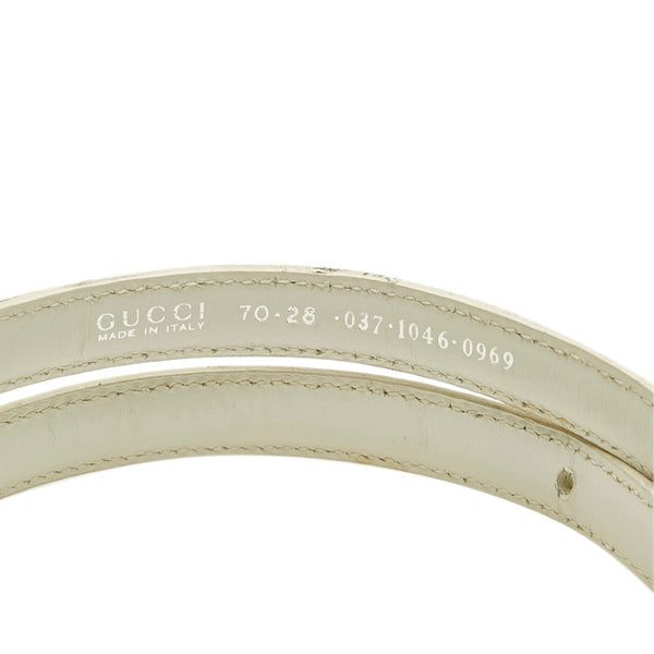 グッチ ベルト 0371316 ホワイト レザー レディース GUCCI 【中古】