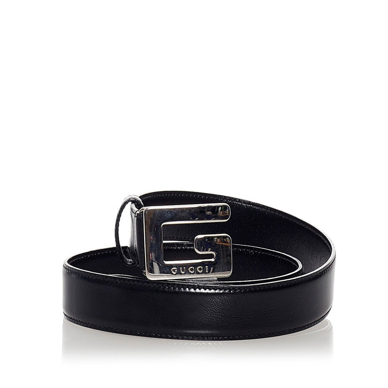 グッチ 037・519・1959 ブラック レザー ベルト レディース GUCCI 【中古】