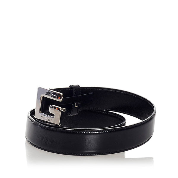 グッチ 037・519・1959 ブラック レザー ベルト レディース GUCCI 【中古】