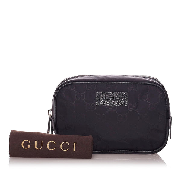 グッチ 510341 ブラック ナイロン ポーチ レディース GUCCI 【中古】