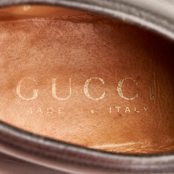 グッチ ホースビット 117 0067  ブラック レザー チャッカブーツ メンズ GUCCI 【中古】