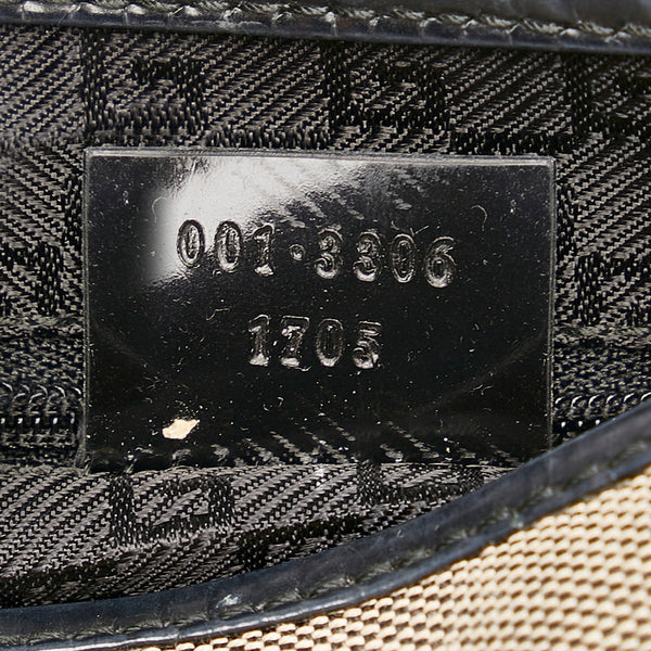 グッチ ジャッキー 001・3306 ベージュ キャンバス レザー ハンドバッグ レディース GUCCI 【中古】