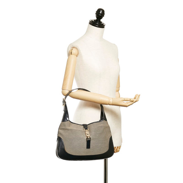 グッチ ジャッキー 001・3306 ベージュ キャンバス レザー ハンドバッグ レディース GUCCI 【中古】