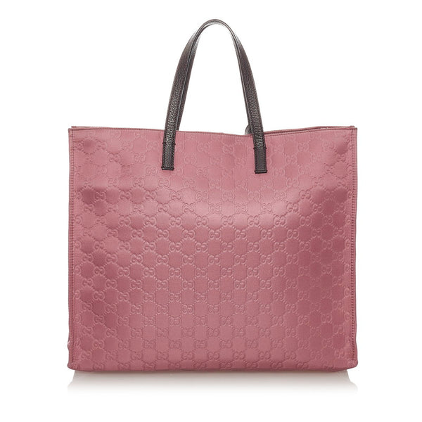 グッチ 355732 ピンク ナイロン レザー ハンドバッグ レディース GUCCI 【中古】