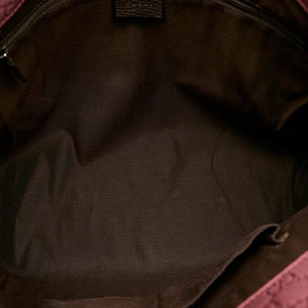 グッチ 355732 ピンク ナイロン レザー ハンドバッグ レディース GUCCI 【中古】