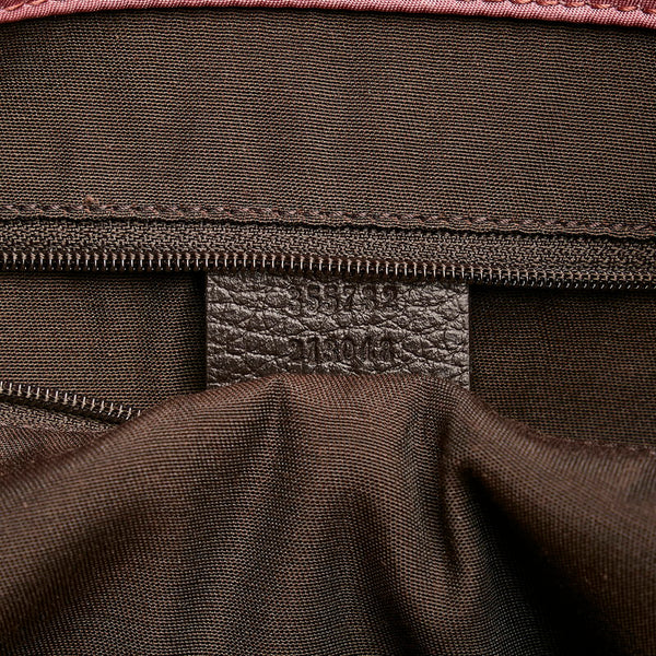 グッチ 355732 ピンク ナイロン レザー ハンドバッグ レディース GUCCI 【中古】