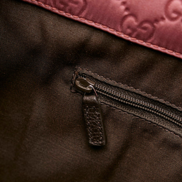 グッチ 355732 ピンク ナイロン レザー ハンドバッグ レディース GUCCI 【中古】