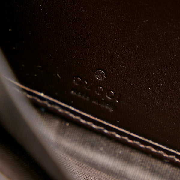 グッチ ディアマンテ 307990 ダークブラウン レザー ラウンドファスナー 長財布 レディース GUCCI 【中古】