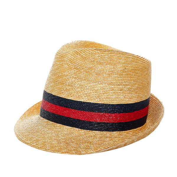 グッチ シェリーライン Mサイズ ハット ベージュ ストロー レディース GUCCI 【中古】