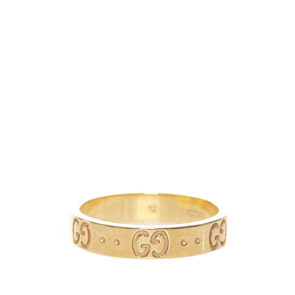 グッチ K18YG イエローゴールド アイコンリング リング 指輪 レディース GUCCI 12号 【中古】