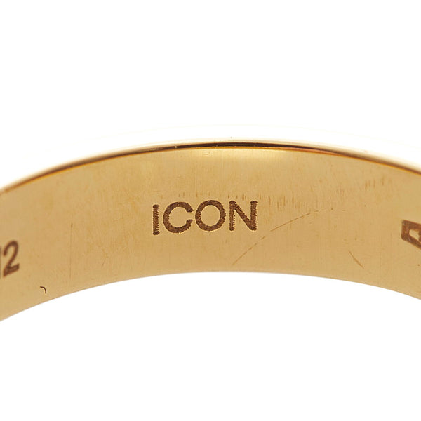 グッチ K18YG イエローゴールド アイコンリング リング 指輪 レディース GUCCI 12号 【中古】