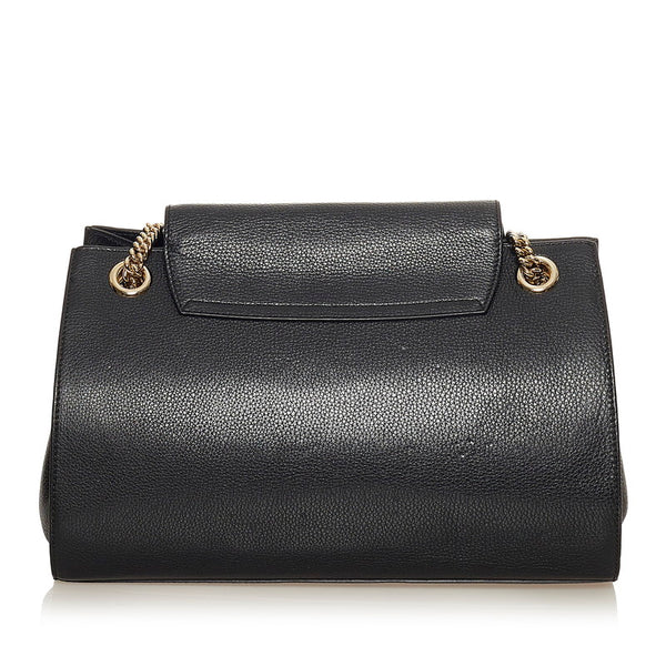 グッチ エミリー 295403 ブラック レザー チェーン ショルダーバッグ レディース GUCCI 【中古】