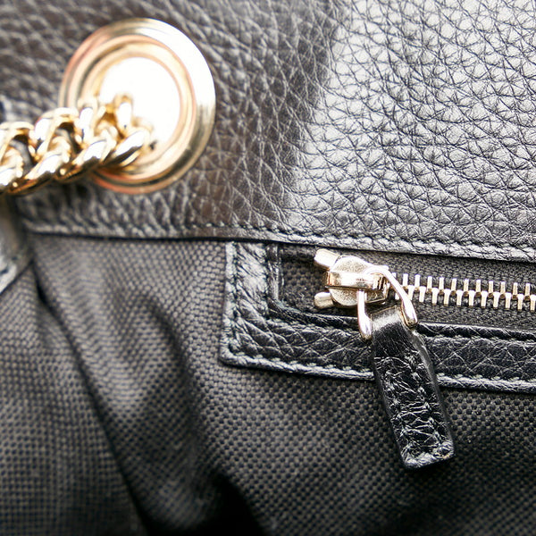 グッチ エミリー 295403 ブラック レザー チェーン ショルダーバッグ レディース GUCCI 【中古】