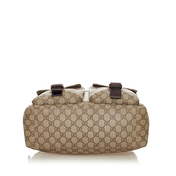 グッチ GGスプリーム 140959 ベージュ PVC レザー ハンドバッグ レディース GUCCI 【中古】