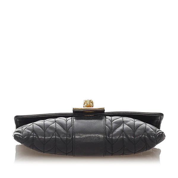 グッチ 005 0808 ブラック ゴールド レザー チェーン ショルダーバック レディース GUCCI 【中古】