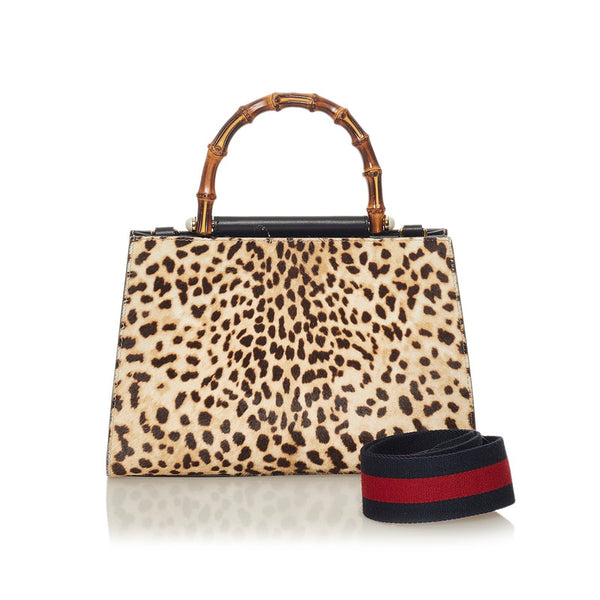 グッチ バンブー 459076 ベージュ ハラコ レザー ハンドバッグ ショルダーバッグ 2WAY レディース GUCCI 【中古】