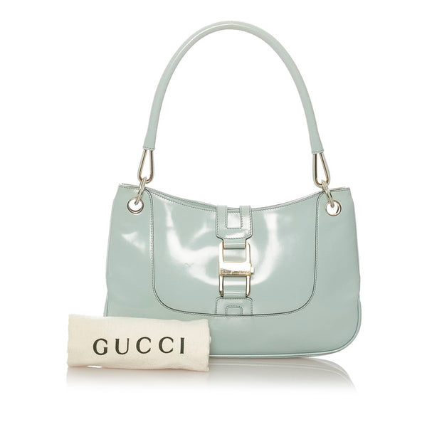 グッチ 001-4150 ミントグリーン エナメル ショルダーバッグ レディース GUCCI 【中古】