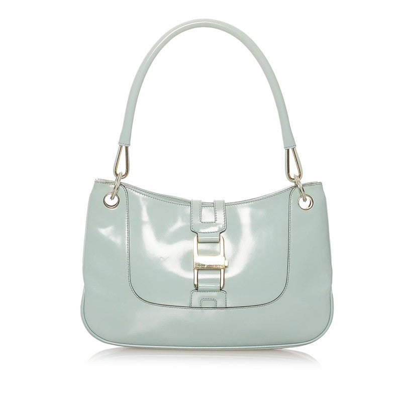 グッチ 001-4150 ミントグリーン エナメル ショルダーバッグ レディース GUCCI 【中古】