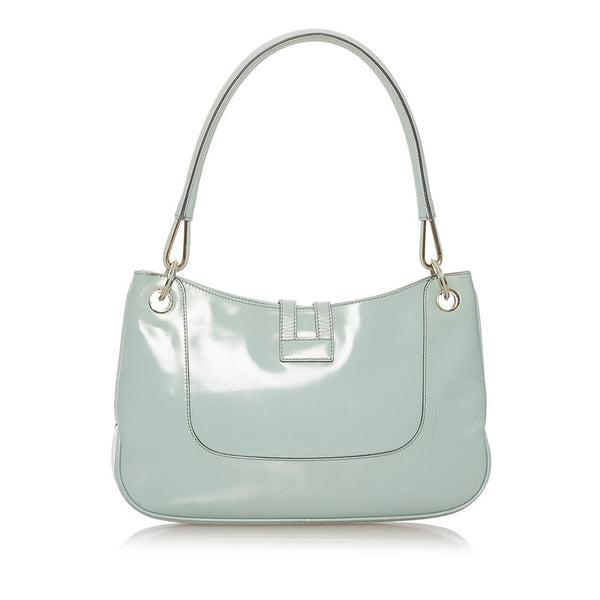 グッチ 001-4150 ミントグリーン エナメル ショルダーバッグ レディース GUCCI 【中古】