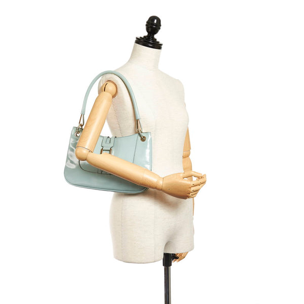 グッチ 001-4150 ミントグリーン エナメル ショルダーバッグ レディース GUCCI 【中古】