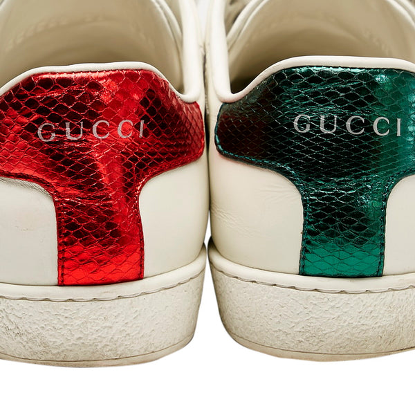 グッチ エース エンブロイダリー 454562 ホワイト レザー スニーカー レディース GUCCI 【中古】