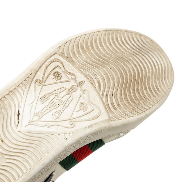 グッチ エース エンブロイダリー 454562 ホワイト レザー スニーカー レディース GUCCI 【中古】