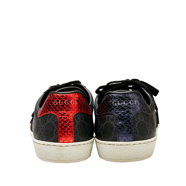 グッチ GGスプリーム 429445 ネイビー PVC スニーカー メンズ GUCCI 【中古】