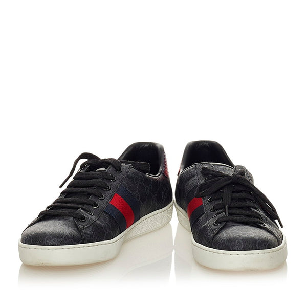 グッチ GGスプリーム 429445 ネイビー PVC スニーカー メンズ GUCCI 【中古】