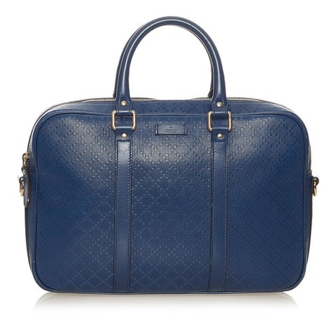 グッチ ディアマンテ ブリーフケース ショルダーバッグ ２WAY 344357 ブルー レザー メンズ GUCCI 【中古】