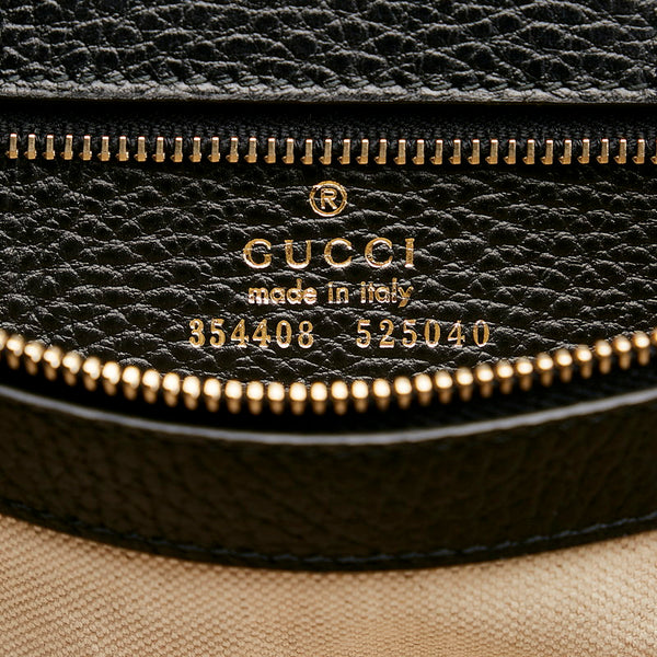 グッチ スウィング 354408 ブラック レザー トートバッグ レディース GUCCI 【中古】