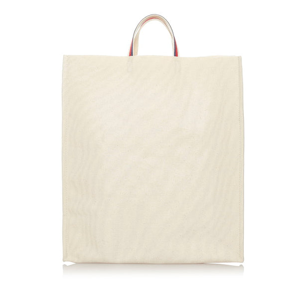 グッチ キャット 484690 ベージュ アイボリー キャンバス トートバッグ レディース GUCCI 【中古】