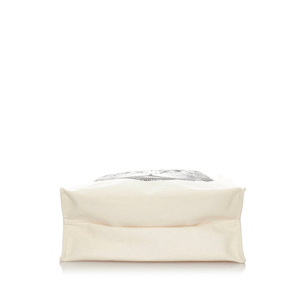 グッチ キャット 484690 ベージュ アイボリー キャンバス トートバッグ レディース GUCCI 【中古】