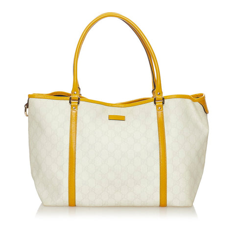 グッチ GGスプリーム 197953 ホワイト PVC トートバッグ レディース GUCCI 【中古】