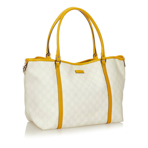グッチ GGスプリーム 197953 ホワイト PVC トートバッグ レディース GUCCI 【中古】