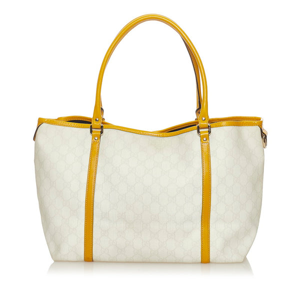 グッチ GGスプリーム 197953 ホワイト PVC トートバッグ レディース GUCCI 【中古】