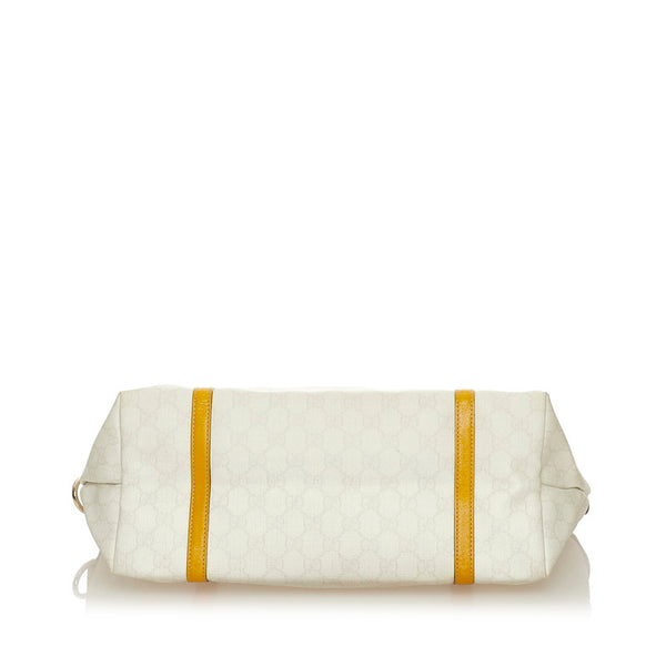 グッチ GGスプリーム 197953 ホワイト PVC トートバッグ レディース GUCCI 【中古】