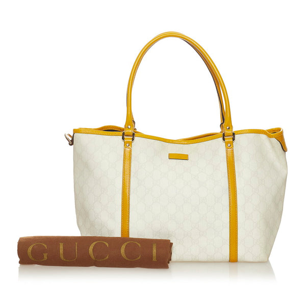 グッチ GGスプリーム 197953 ホワイト PVC トートバッグ レディース GUCCI 【中古】