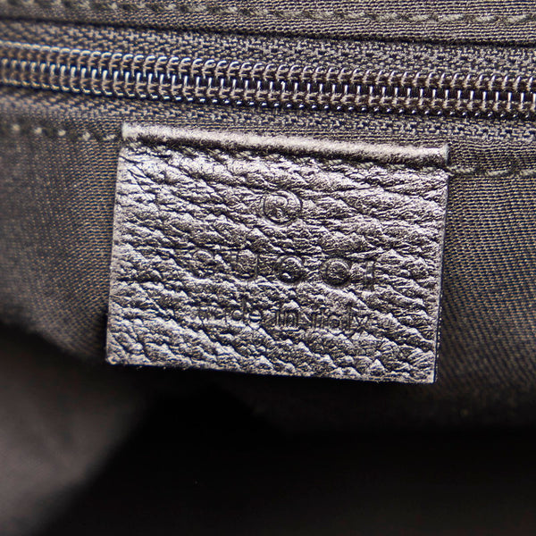 グッチ GGキャンバス トートバッグ 141470 ブラック キャンバス レザー レディース GUCCI 【中古】