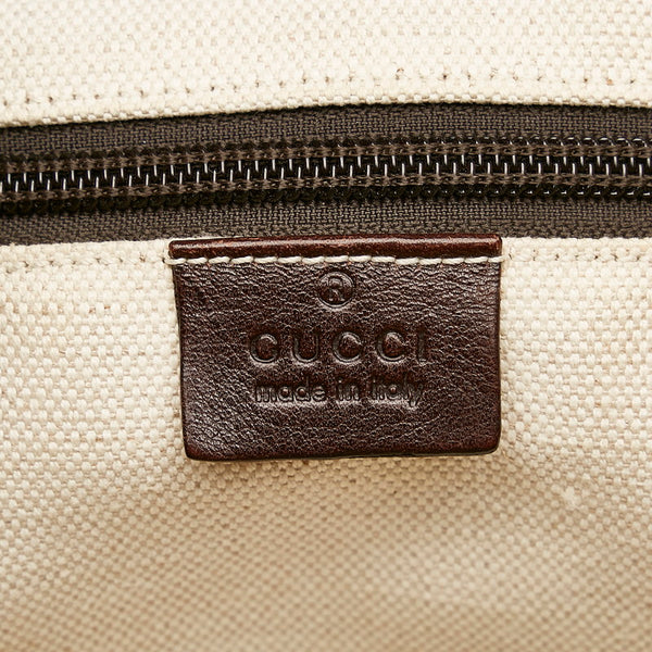 グッチ GGスプリーム 140948 ベージュ ブラウン PVC レザー ハンドバッグ レディース GUCCI 【中古】