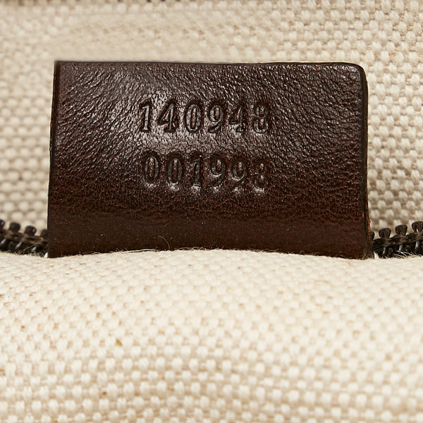 グッチ GGスプリーム 140948 ベージュ ブラウン PVC レザー ハンドバッグ レディース GUCCI 【中古】