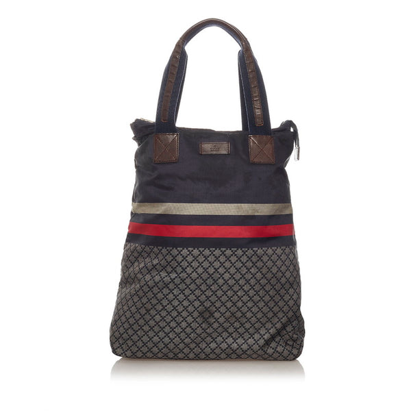 グッチ ディアマンテ トートバッグ 268112 ネイビー ナイロン メンズ GUCCI 【中古】