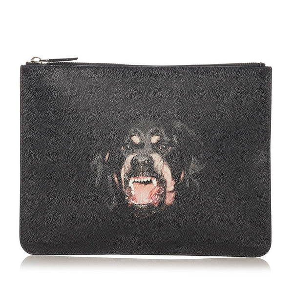 ジバンシー ドッグ 犬 クラッチバッグ ブラック レザー メンズ Givenchy 【中古】