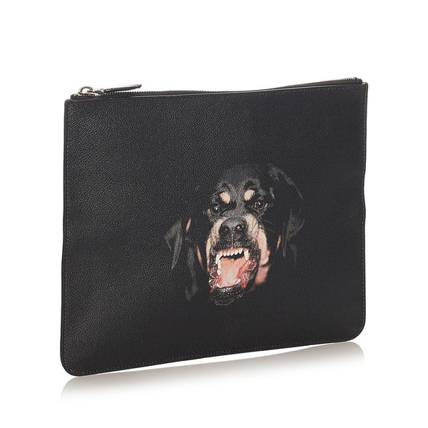 ジバンシー ドッグ 犬 クラッチバッグ ブラック レザー メンズ Givenchy 【中古】