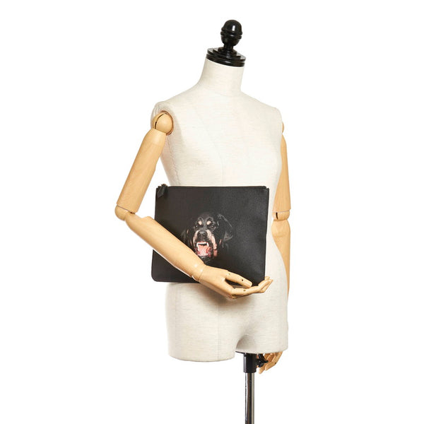 ジバンシー ドッグ 犬 クラッチバッグ ブラック レザー メンズ Givenchy 【中古】