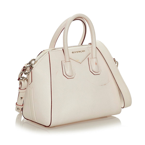 ジバンシー アンティゴナ ホワイト レザー ハンドバッグ ショルダーバッグ 2WAY レディース Givenchy 【中古】