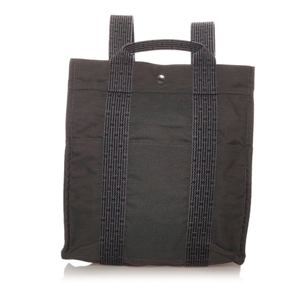 エルメス エールラインアドMM グレー キャンバス リュック バックパック レディース HERMES 【中古】