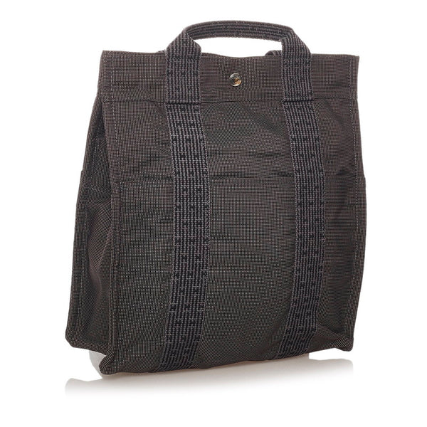 エルメス エールラインアドMM グレー キャンバス リュック バックパック レディース HERMES 【中古】